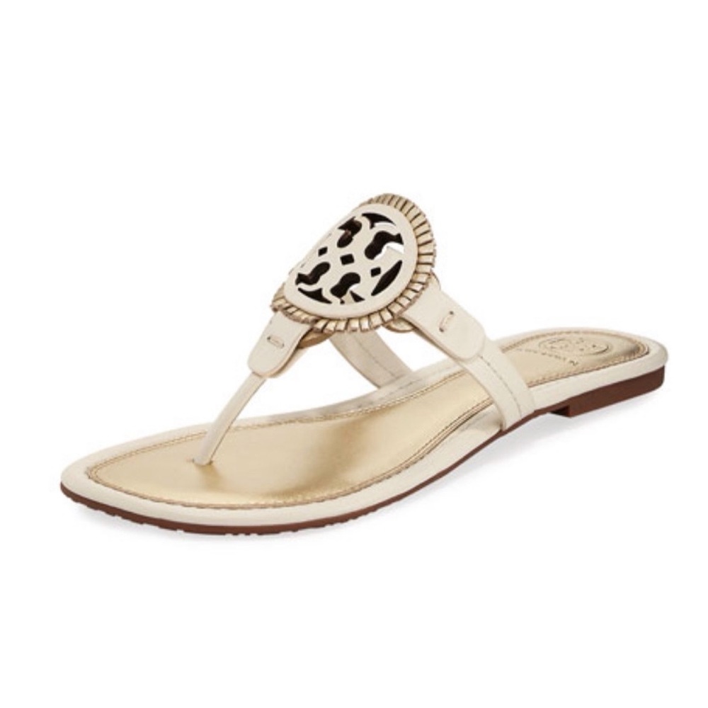 Tory Birch Miller Fringe Thong - Gold